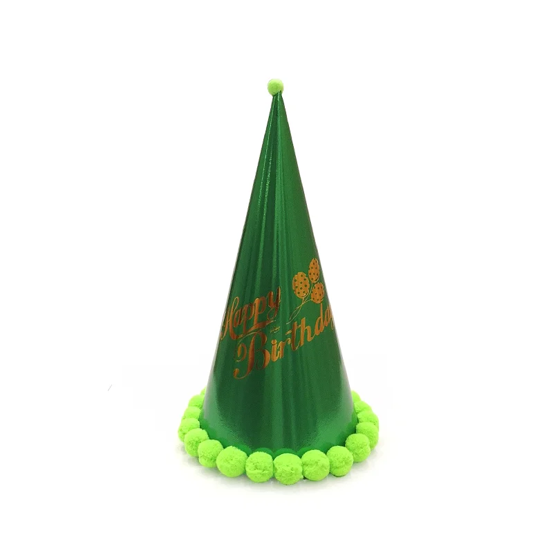 کلاه تولد بلند متالایز توپکدار کلاه تولد بلند متالایز توپکدار